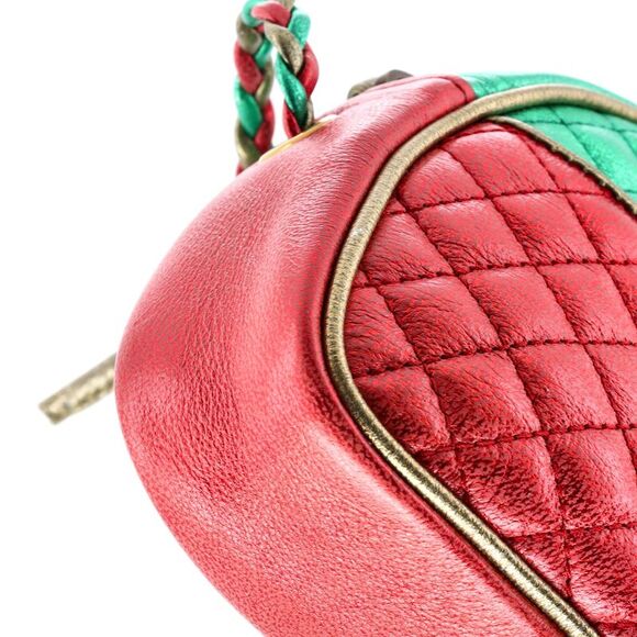 Gucci Trapuntata Camera Shoulder Bag Quilted Laminated Leather Mini Multicolor - Picture 6 of 8